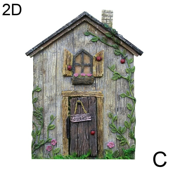 Miniature Fairy Door Figurines Elf Home for Yard Art Garden Tree Sculpture Statues Decor Outdoor Decor Fairy Garden Door Z2U3