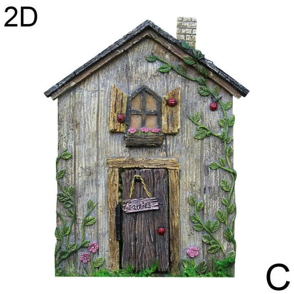 Miniature Fairy Door Figurines Elf Home for Yard Art Garden Tree Sculpture Statues Decor Outdoor Decor Fairy Garden Door Z2U3