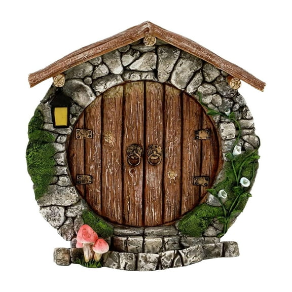 Miniature Fairy Door Hobbit Pixie Elf Tree Garden Gnome Home Decor OrnamentUK Q7H1