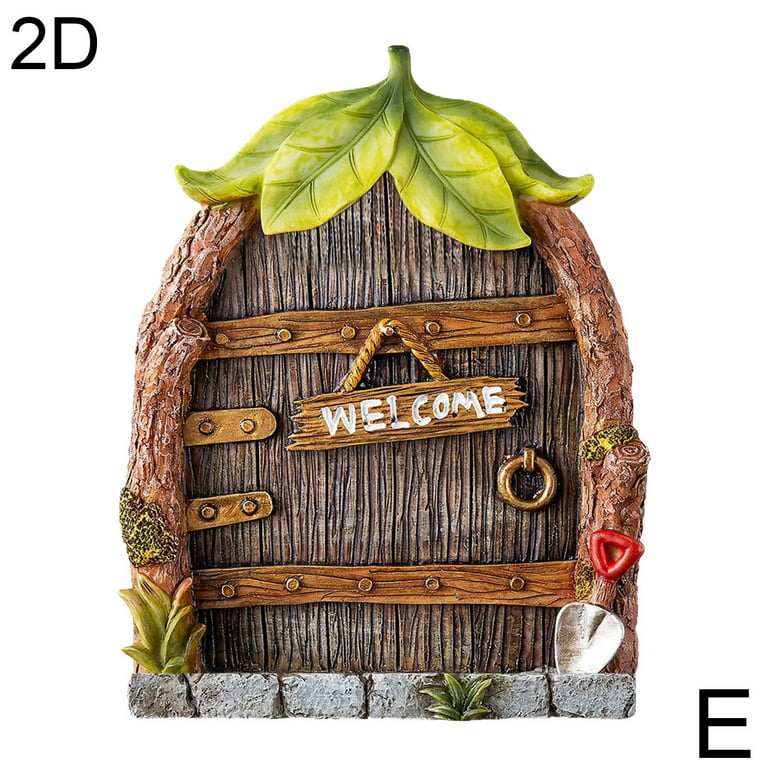 Miniature Fairy Door Hobbit Pixie Elf Tree Garden Gnome Ornament Home Decor  FAST J3X6 
