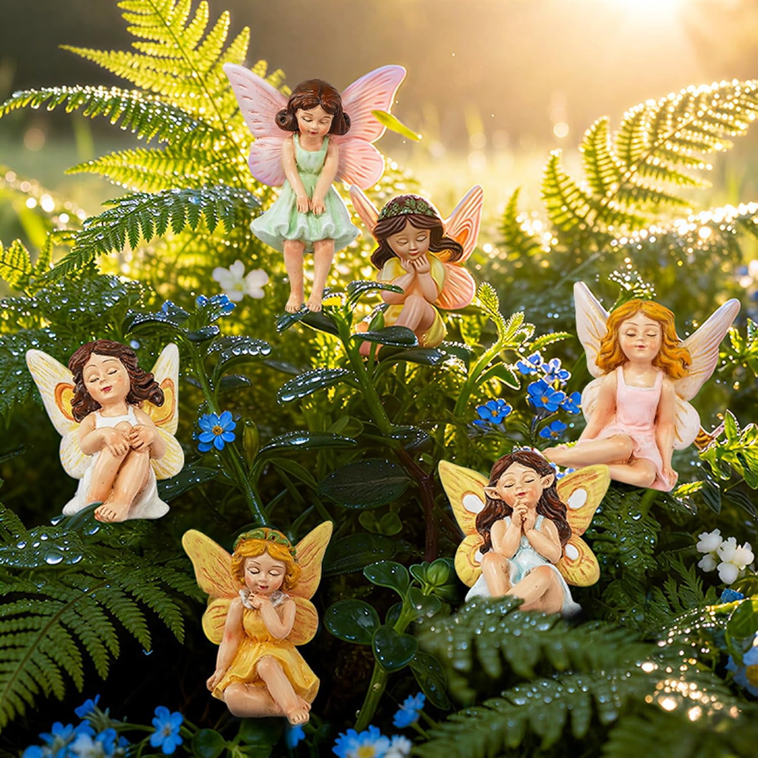 Miniature Fairy Figurines - 6Pcs Mini Fairies for Fairy Garden & Tiny Elf Garden Accessories for Home Outdoor Yard Lawn Supplies Flower Pot Decor