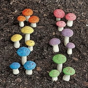 Miniature Fairy Garden Mushrooms, Set of 3, Blue
