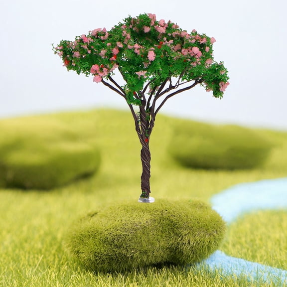 Miniature Fairy Garden Tree Plant Ornamentm Mixed Model Trees 2.12-2.8 Inches Miniature Dollhouse Pots Decor Moss Bonsai Micro Landscape Craft Garden Ornament