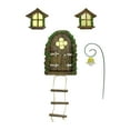 thumbnail image 1 of Miniature Fairy Door & Windows, Resin, Glow in Dark, for Tree Decoration, Fairy Garden Ornament, with Ladder/Lamp, 1 of 6