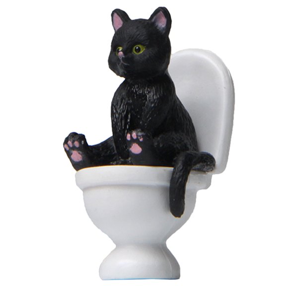 Miniature Figure Sitting On Toilet Statue Figurine Resin Home Decor Cartoon Garden Statues