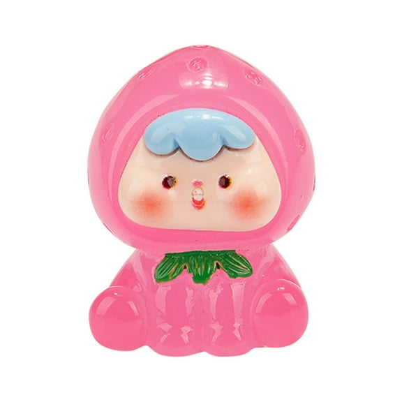 Miniature Figurine Resin Fruit Strawberry Orange Durian Home Decoration Craft House Decor Accessory Handmade Ornamental Display Piece for Living Room Kitchen Desktop Miniature Artwork