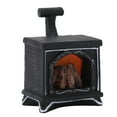 Miniature Fireplace Statue with LED Light Lightable Resin Fireplace