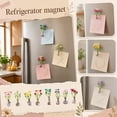 thumbnail image 1 of Miniature Floral Figurine, Mini Glass Flowers in Vase, Artificial Flowers with Vase, Small Glass Vase, Kitchen Countertop Decor, 0.5X0.75 Inch 1Pc Fridge for Flat Metal Surface, 1 of 7