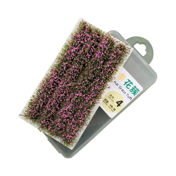 Miniature Flower Cluster Model, Adhesive Flower Vegetation Groups Static Grass Tufts, DIY Miniature Colorful Flower Strips Self, for DIY Architecture Building Model Diorama Garden Scenery Landscape