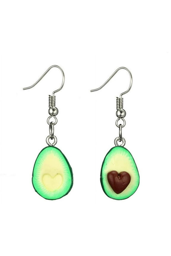 Miniature Food Green Avocado Friendship Jewelry Earrings BFF Gifts For Friends