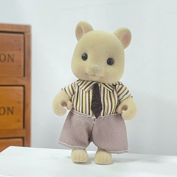 Miniature Forest Animal Figurines Toy with Removable Outfits, Simulation Little Critters for Imaginative Play and Home Display Collectible