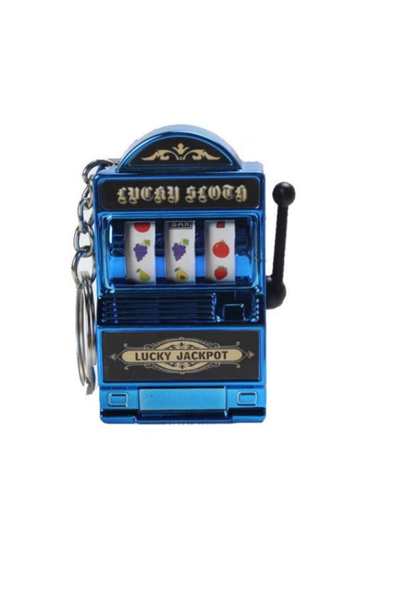 Miniature Fruit-Themed Casino Slot Machine Keychain Pendant Novelty Gift Charm For Bag Or Keys