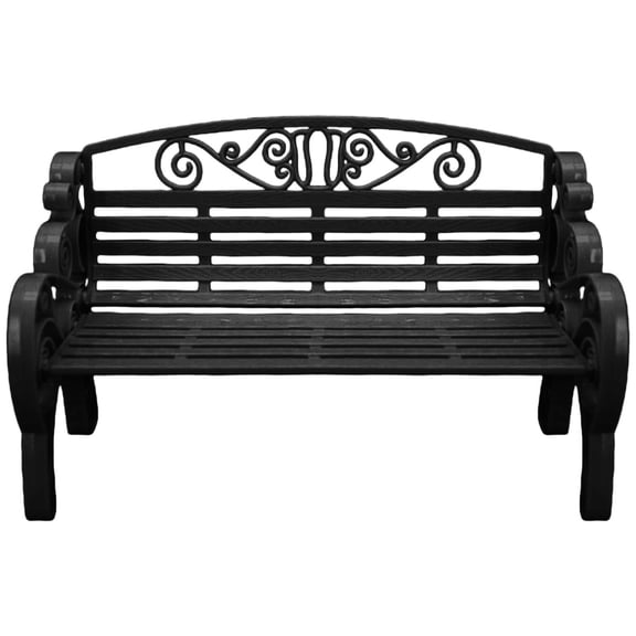 Miniature Garden Decorative Plastic Doll Furniture Park Bench With Scrollwork Design