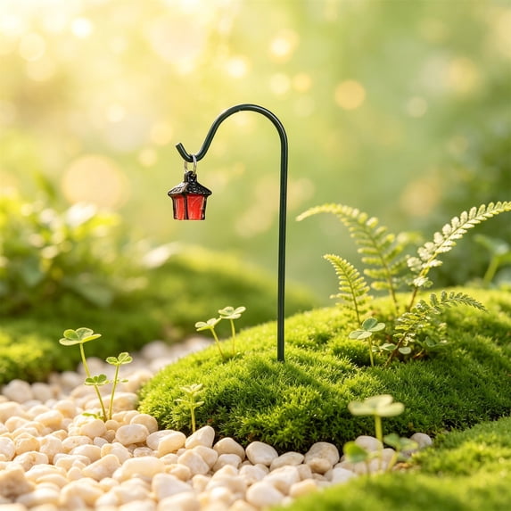 Miniature Garden Lanterns, Iron Wire Fairy Light Decor, Terrarium Accessories, DIY Potted Greenery Ornaments, Indoor Outdoor Fairy Garden Scene Setting