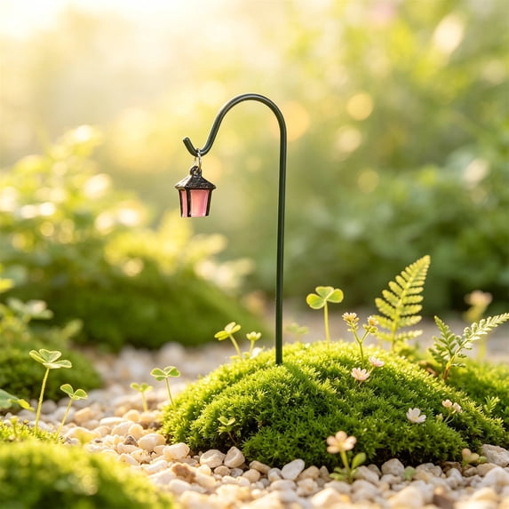 Miniature Garden Lanterns, Iron Wire Fairy Light Decor, Terrarium Accessories, DIY Potted Greenery Ornaments, Indoor Outdoor Fairy Garden Scene Setting