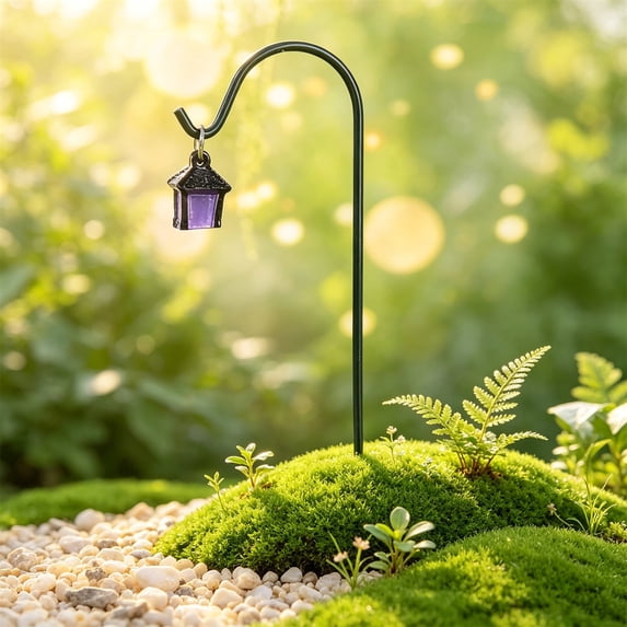 Miniature Garden Lanterns, Iron Wire Fairy Light Decor, Terrarium Accessories, DIY Potted Greenery Ornaments, Indoor Outdoor Fairy Garden Scene Setting