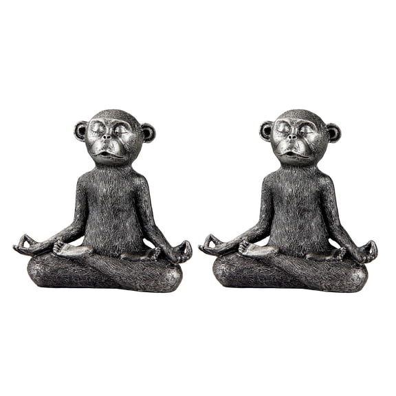 Miniature Garden Monkey Statues Resin Meditations Monkey Figurines for Outdoor Lawns Garden Decors Table Centrepieces