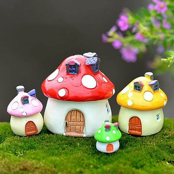 Miniature Garden Ornament Waterproof Popular 3 Sizes Cute Mushroom Gardening Props for Home Decor by Mightlink