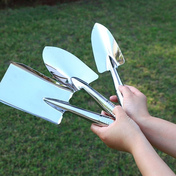 Miniature Gardening Tool Set 3 Piece 10.8 Inches Stainless Steel Hand Shovel Rake Trowel Front Door Decor Planter Care Gift For Gardeners Eco-Friendly Realistic Stress Relief Easter Welcome Spring