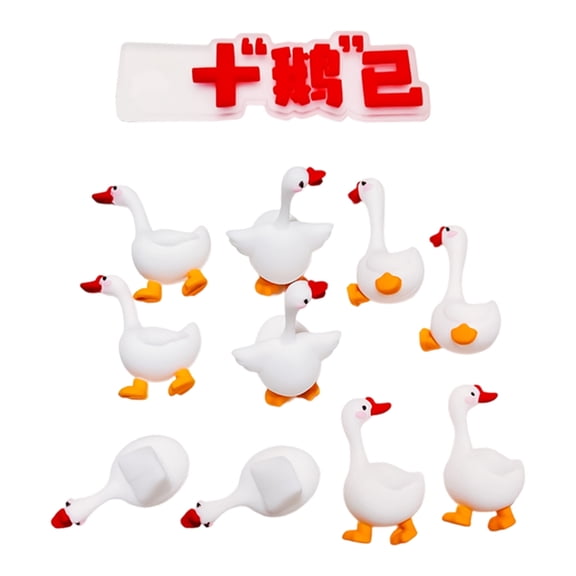 Miniature Geese Cake Decoration 3cm Tiny Rubber Duck Cake Top Ornament