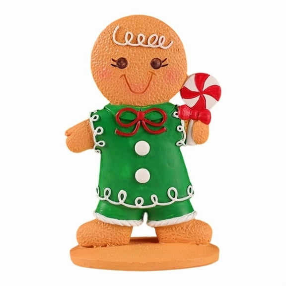 Miniature Gingerman Figurine Christmas Resin Figure Ornament For Christmas Birthday Winter Holiday Decorations