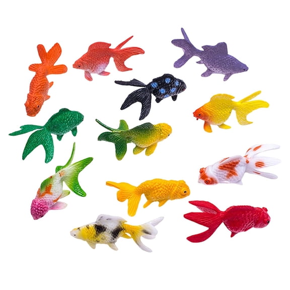 Miniature Goldfish Figurine Realistic Fish Toy Fake Fish Decoration for Aquarium Home Display and Early Education Toy