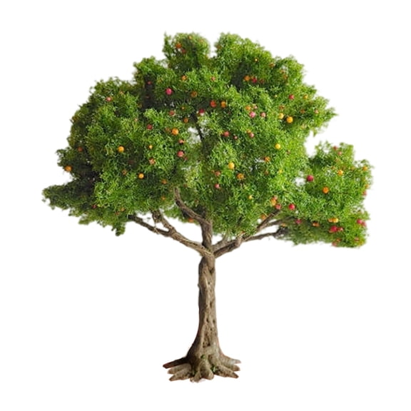 Miniature Green Tree Model for Home Decor and Model Scenery, Realistic Simulation Fruit Tree, Perfect for Zen Gardens and Creative Displays