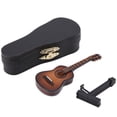 thumbnail image 1 of Miniature Guitar Model Decor,Mini Guitar ,Mini Toys Worlds Smallest,Miniature Wooden Guitar Model Display Mini Musical Ornaments Craft Home Decor 10CM-Brown, 1 of 8