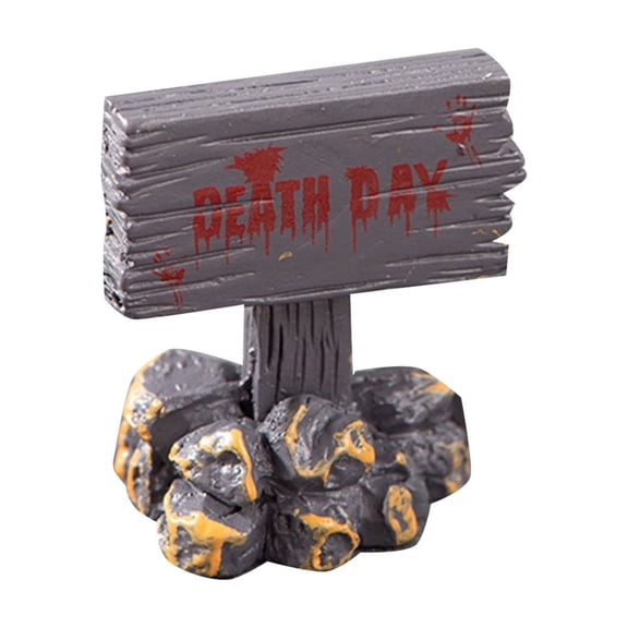 Miniature Halloween Tombstones Set - 1 Inch Spooky Graveyard Accessories with Skulls & Crosses for Terrariums, Haunted Villages & DIY Crafts