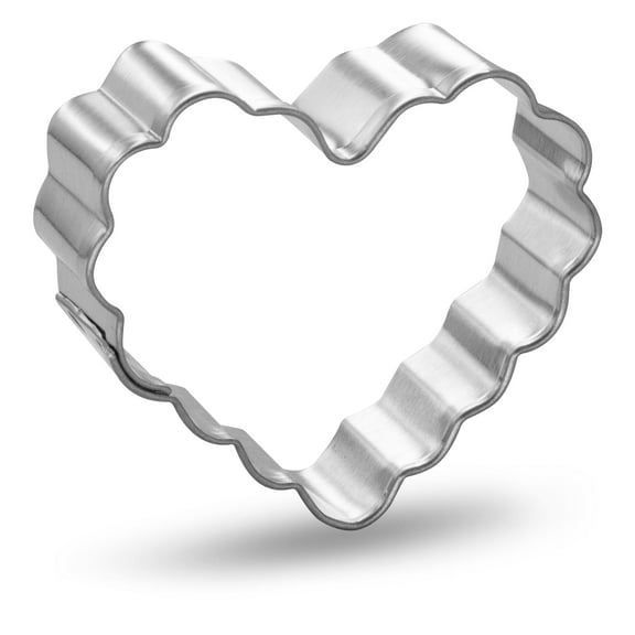 Miniature Heart Fluted 1.5 in M187 - Foose Cookie Cutters - USA Tin Plated Steel