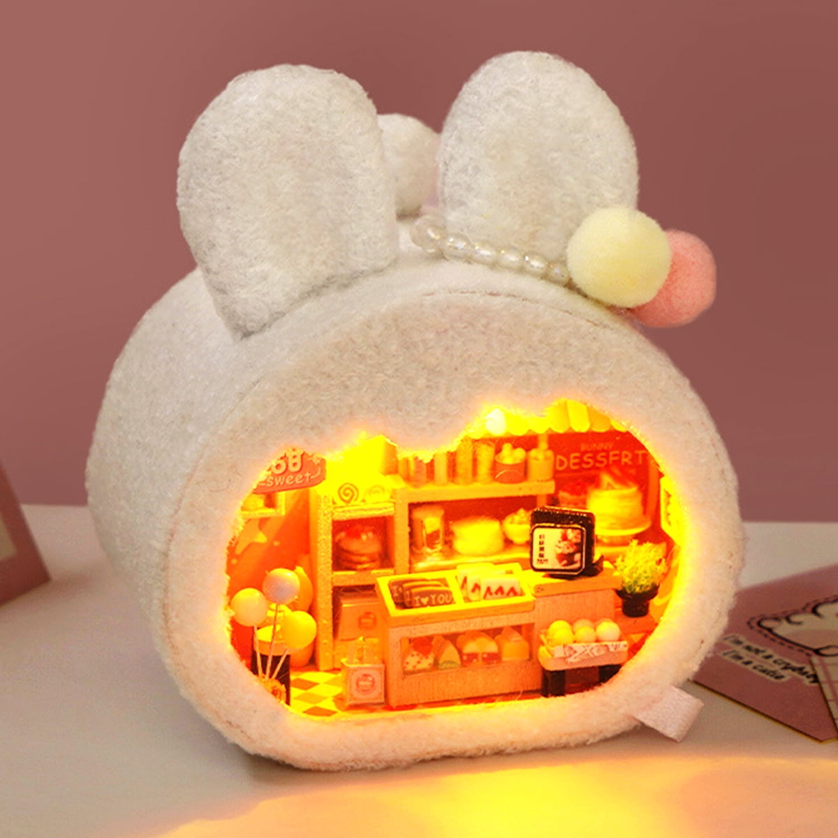 Miniature House Kit DIY Miniature Dollhouse Kit with Furniture Cute