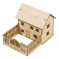 thumbnail image 1 of Miniature House Model Finished Architecture 3D Wooden Texture Perfect for Holiday Gift Diorama Display, 1 of 9