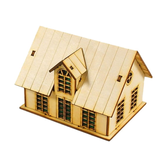 Miniature House Model Landscape Building 1/72 Wooden Architecture Finished Design for Adults Desk Display