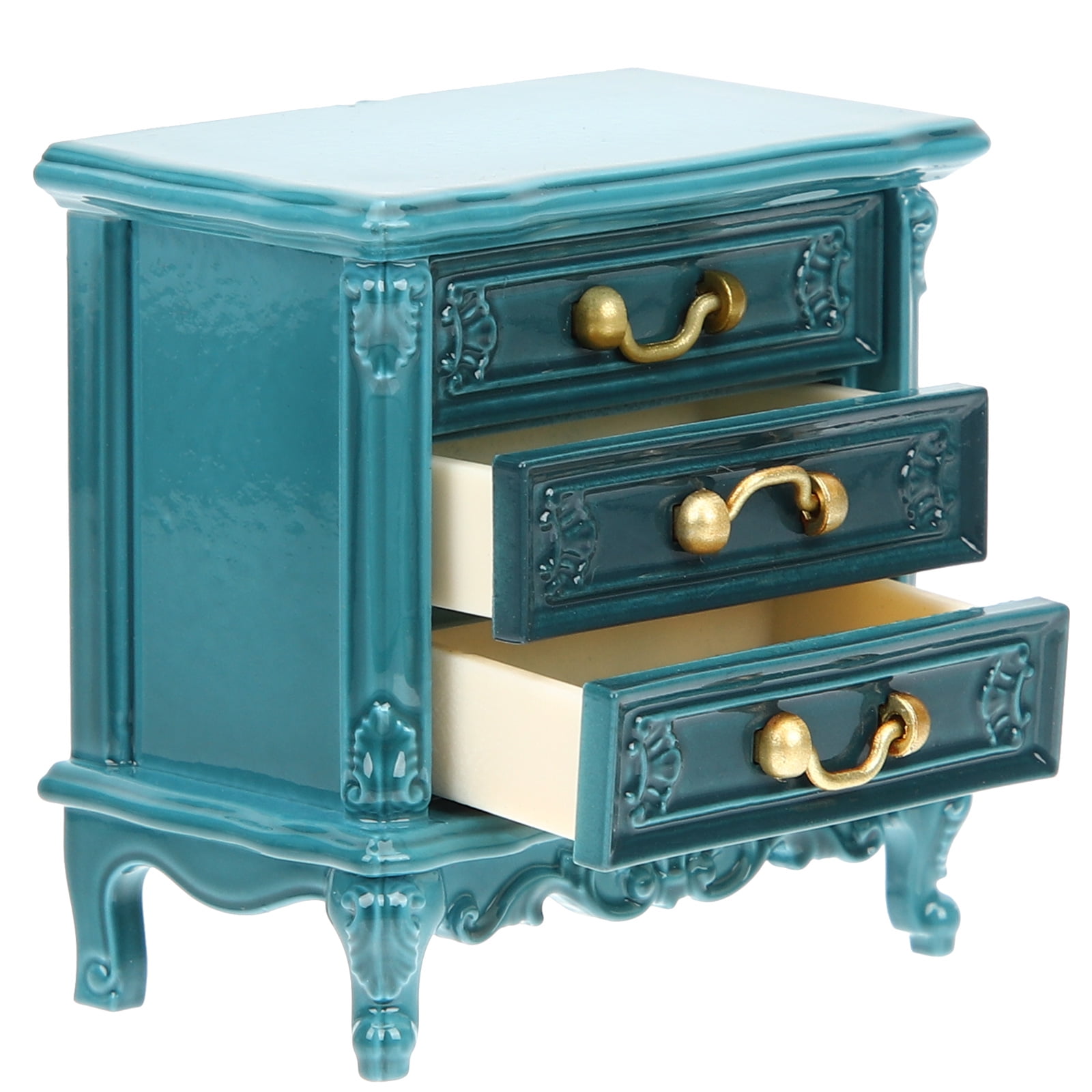 Miniature House Nightstand Mini Bedside Table Doll Furniture Mini House