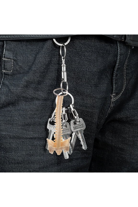 Miniature Human Spine Skeleton Keychain for Teaching Aid Decorative Anatomical Model Keyring