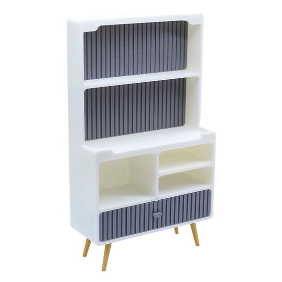 Miniature Kitchen Cabinets White Storage Sideboard 1/12 Scale Dollhouses Accessories For Home Display Model
