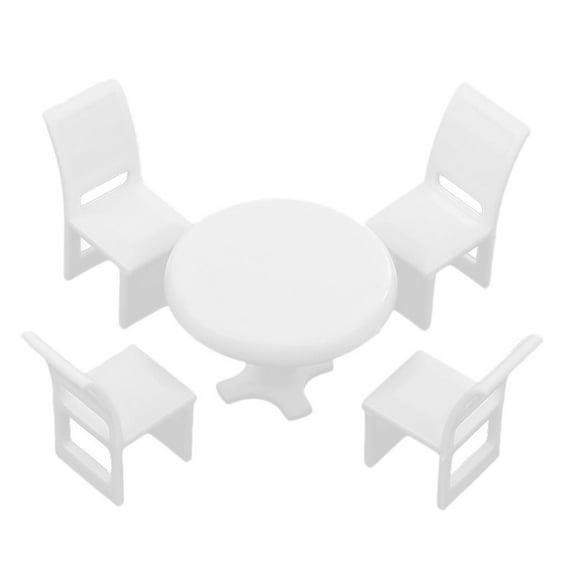 Miniature Kitchen Round Dining Table Chair Model 1:75 Dollhouse Layout Toys 1:75 Round Dining Table