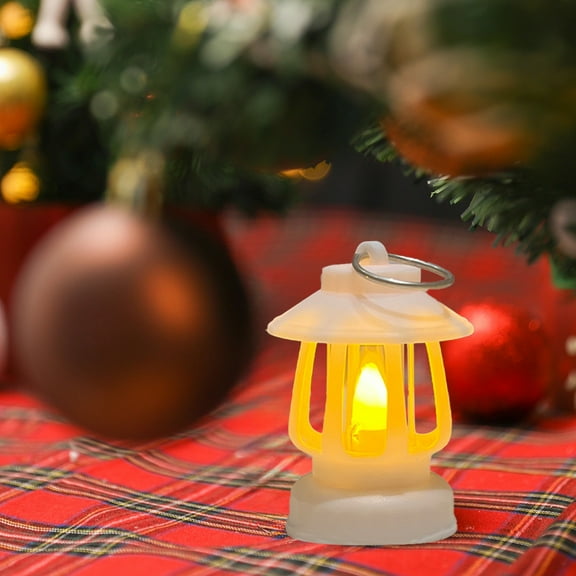 Miniature Led Candle Lamp, Handheld Retro Flashlight for Camping, Battery Operated Portable Ambient Light for Holiday Christmas Ornament