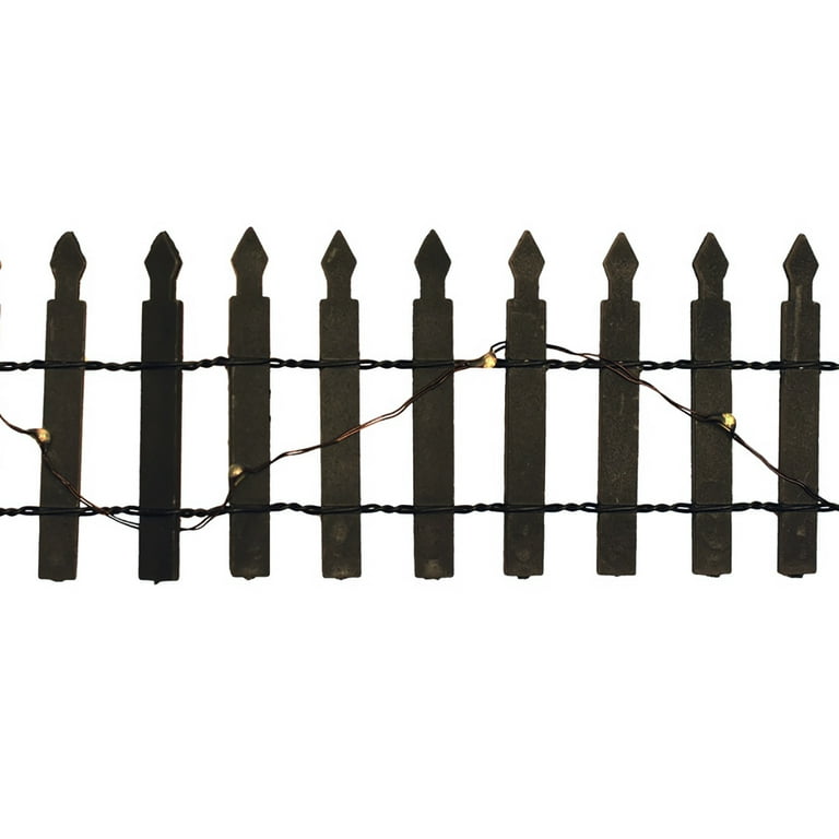 Light Up Mini Black Fence Halloween Fairy Garden LED Landscape Miniature Decor Light Up Mini Black Fence Halloween Fairy Garden LED Landscape Miniature Decor
