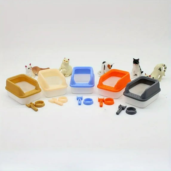 Miniature Litter Box under $5! Xqxayjr Miniature Cat Litter Box, 1/12 Scale Dollhouse Accessories, Pet Supplies for Dollhouse, Micro Landscape Decoration, Creative Mini Model for DIY Crafts