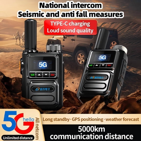 Miniature Long-range Walkie-talkie, 5000-mile Communication Range, Usable In The US, Mexico, And Canada, Comes with A SIM Card with No Monthly Fees.