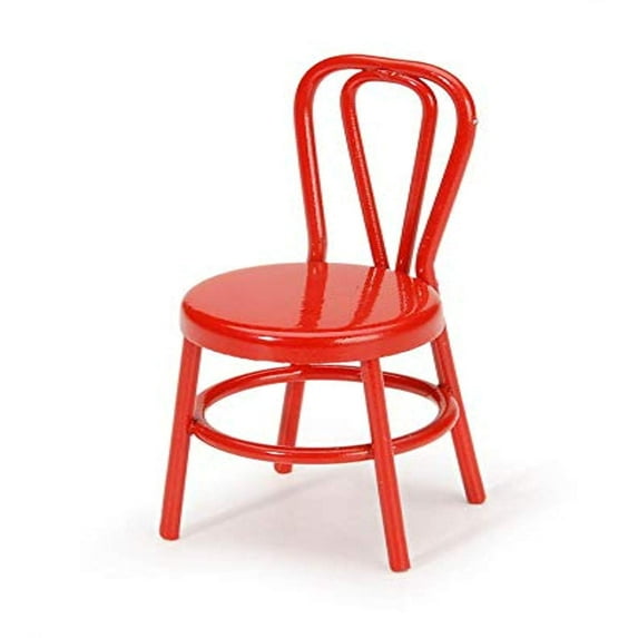 Miniature - Metal Chair - Red - 2.25 inches