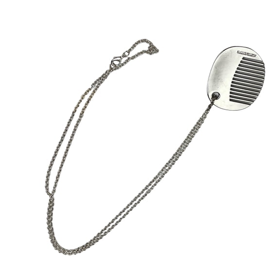 Miniature Metal Comb Pendant Necklace Elegant Long Sweater Chain Adjustable Rope Neckchain Stylish Jewelry Accessories