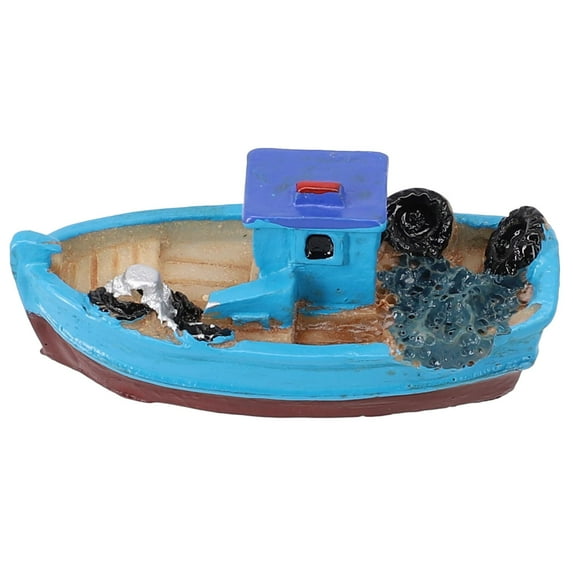 Miniature Mini Boat Model Fishing Ship Toy DIY Craft Home Tabletop Decoration