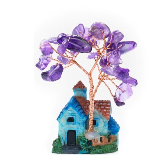 Miniature Mini Crystal Feng Shui Tree Gemstone Chip Crystal Tree Of Life/ Chakra Tree Healing