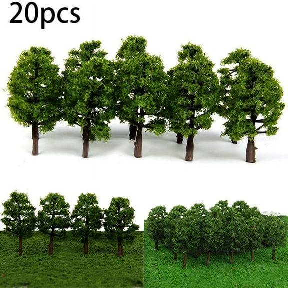 Miniature Model Trees 8cm Height Train Layout DIY Accessories Landscape Decoration for Mini Model Trees for Railway Scenery Diorama Terrain Model Making Plastic Green Trees 20 Pieces