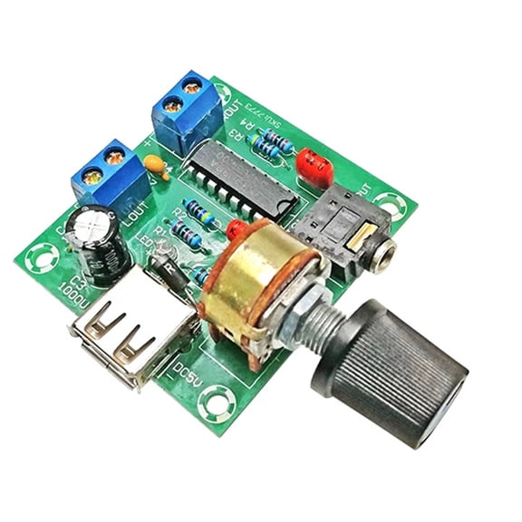 Miniature Monos Sound Amplifiers Board 5W Double Channel USB 5V Powered With Onboards Volumes