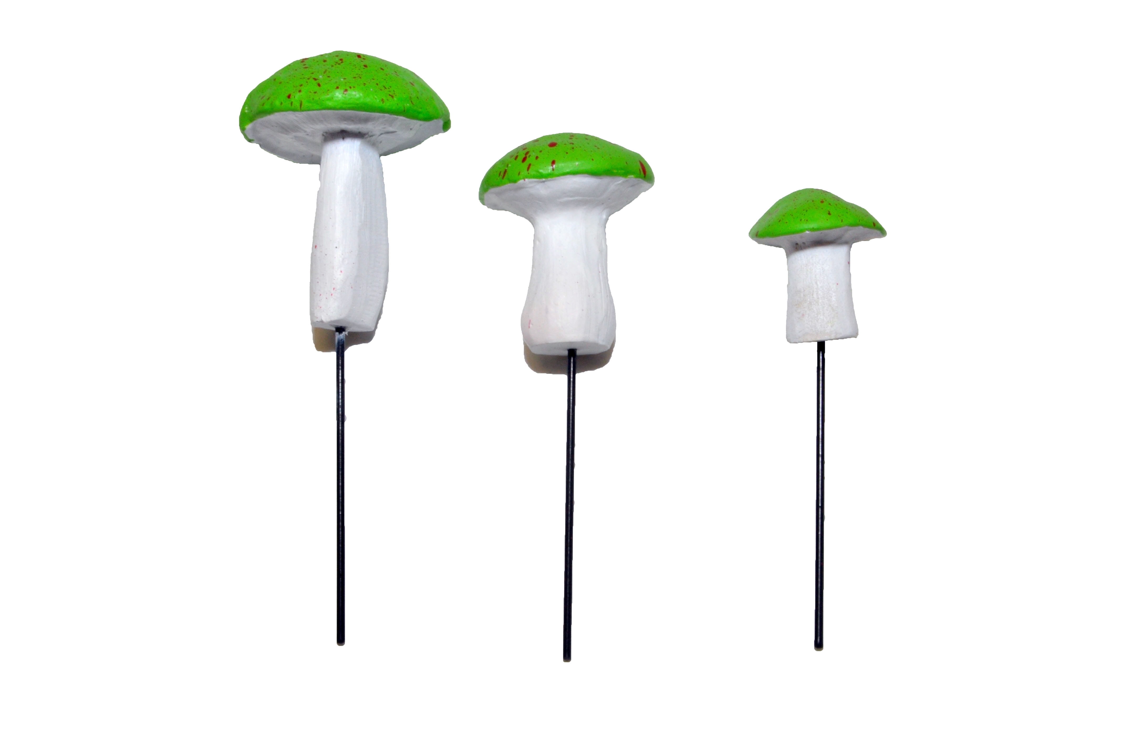 G & F 10025gr 3 Piece Fairy Garden Miniature Metal Mushroom Set, Green, 0.5-1.25 G & F 10025gr 3 Piece Fairy Garden Miniature Metal Mushroom Set, Green, 0.5-1.25