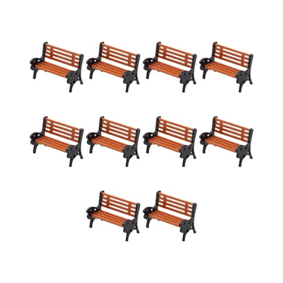 Miniature Park Benches for HO OO Scale Model Layouts 1:75 1:100 1:200 Realistic Design Pack of 10