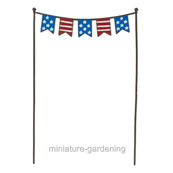 Miniature Patriotic Flags for Miniature Garden, Fairy Garden